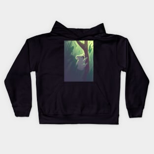 A koala hanging from a tree Kids Hoodie